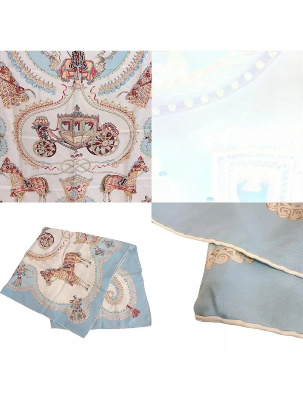 Hermes Paperoles Carriage Pattern Carre 90 Scarf